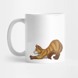 Tabby Somali Cat Stretching Yoga White Mug